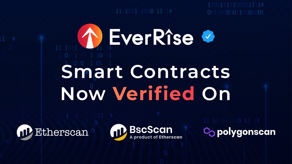 EverRise's tweet photo. Proud to have been verified with a blue checkmark on @etherscan, @bscscan and @polygonscan prior to launching $RISE v2! DeFi world - we are ready! https://t.co/cCtfWpyUBn