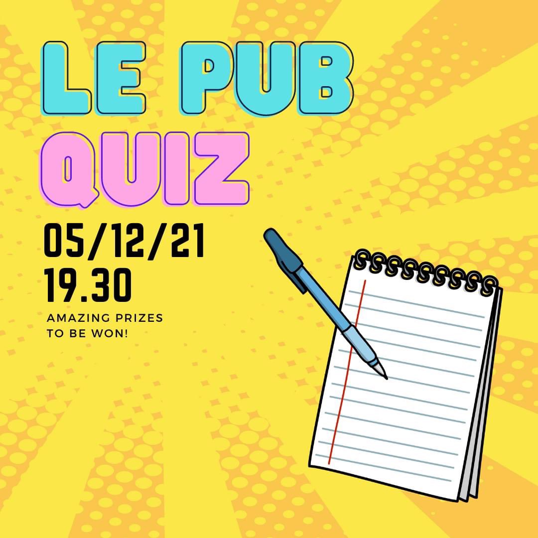 Sunday 5th Dec the quiz returns! <a href="/DudeDanage/">Dan Saunders</a> is on hosting duties #Newport #quiz #pubquiz <a href="/EventsNewport/">Newport Events</a> <a href="/newport/">newport</a> <a href="/Lepub/">Pepe Le Pub</a>