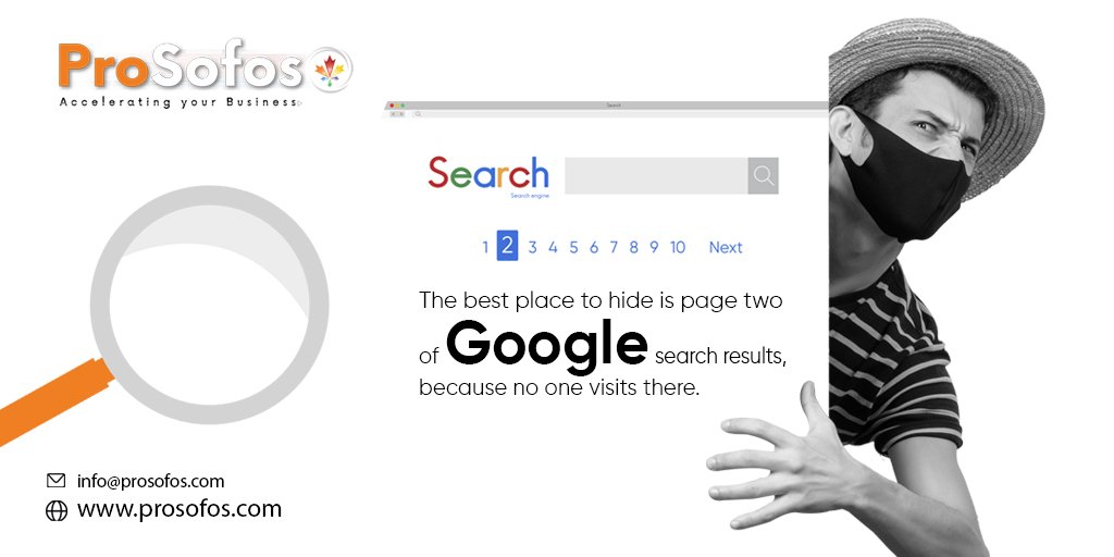 prosofos's tweet photo. You know that you are in no man's land if your website ends up on the second page of the search results. Most folks only need to click a couple of the top results before they find what they're looking for. Best to appear in the first page results then!

#ProSofos https://t.co/9bgvLjQQCa