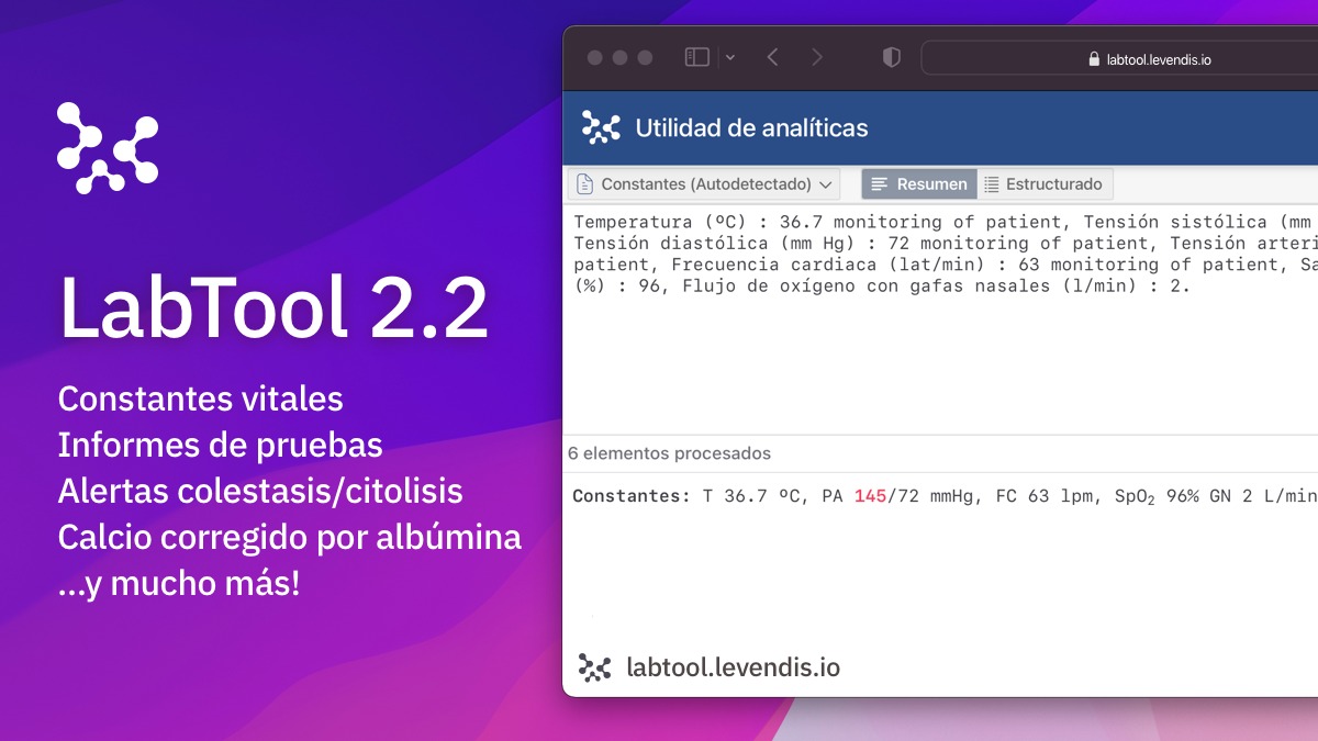 Levendis_io's tweet photo. ¿Copias el informe del radiólogo y ¡PAM! tienes que pasar 5 minutos quitando espacios? 🥱

¿Vas a poner las constantes y debes cambiar tanto de página que la luz te ciega y tienes que tomar un levetiracetam para evitar convulsionar? 🤯

¡Se acabó! Ahora LabTool lo hace por ti. https://t.co/TOHGZOjxqZ