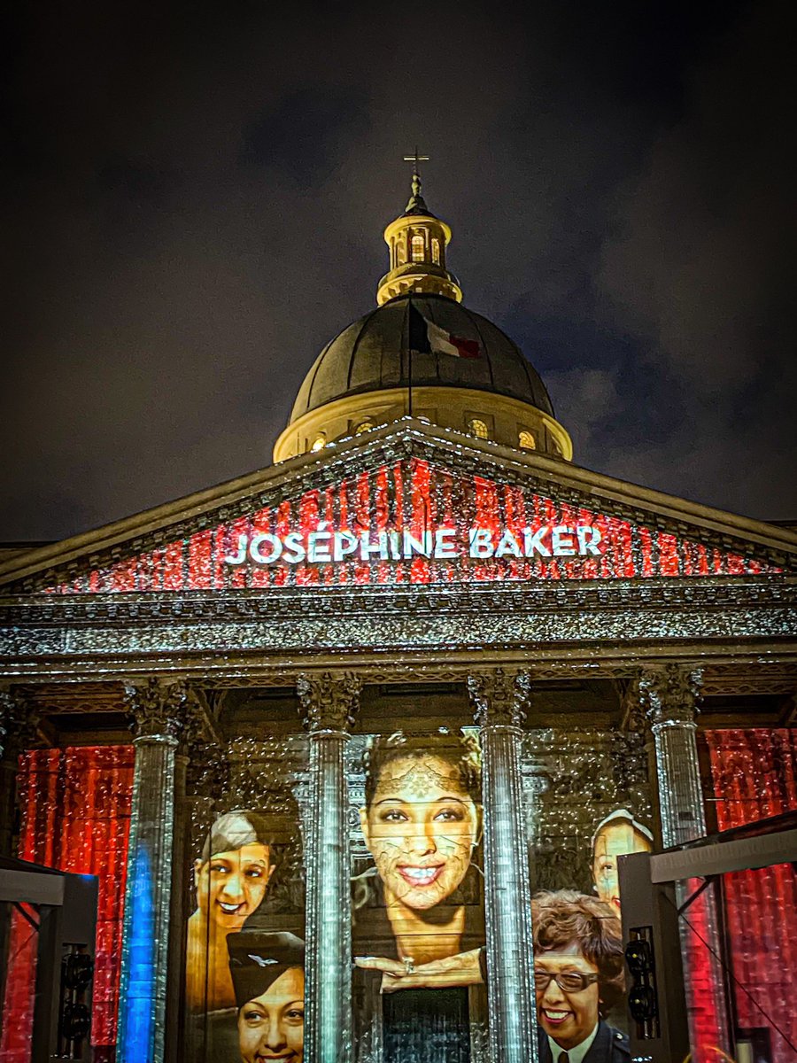 En attendant qu’elle y rentre mardi, le Panthéon s’est magnifiquement habillé en Joséphine Baker 🇫🇷