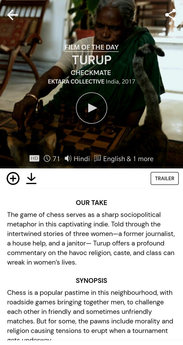 IMSahilBhalla's tweet photo. #Turup, a movie I saw back at @DIFFindia a few years ago, is now on @mubiindia. (CC @chhabs)
#MustWatch https://t.co/z4efLDc2is