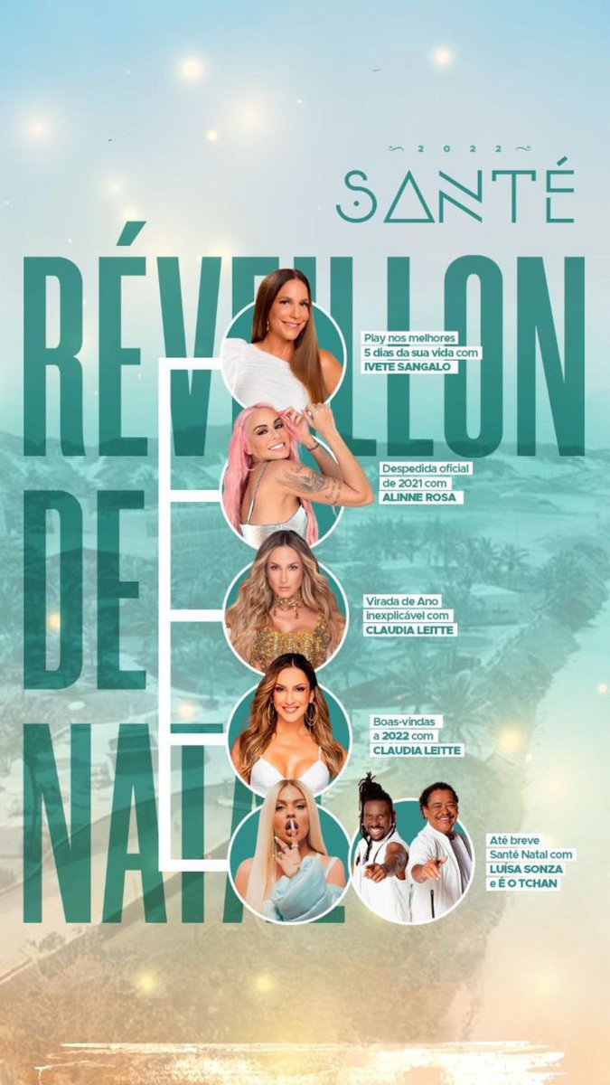 SanSebastianBr's tweet photo. Alguma dúvida de que o Santé Natal será inesquecível?
@ivetesangalo #ivetesangalo #veveta @AlinneRosa #alinne #alinnerosa @ClaudiaLeitte #claudialeitte @luisasonza #luisa #luisasonsa @EoTchanOficial #éotchan https://t.co/VV01eFfgGL