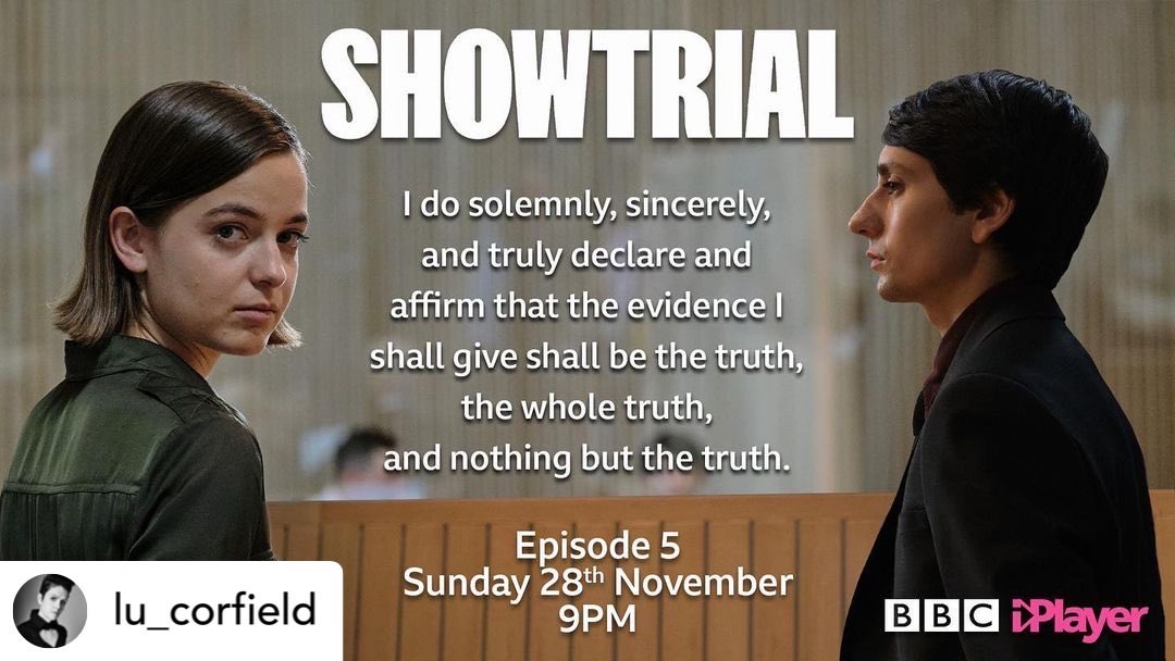 Thespianlover12's tweet photo. Final episode tonight, if you’ve not binged already. It’s a corker of finale with lots of twists and turns! So…. Guilty or not guilty…Mrs Plain will let you all know 😎 #BBC1 #Showtrial #WorldProductions #TV @mcleanwilliams https://t.co/qkeGM6G5ub