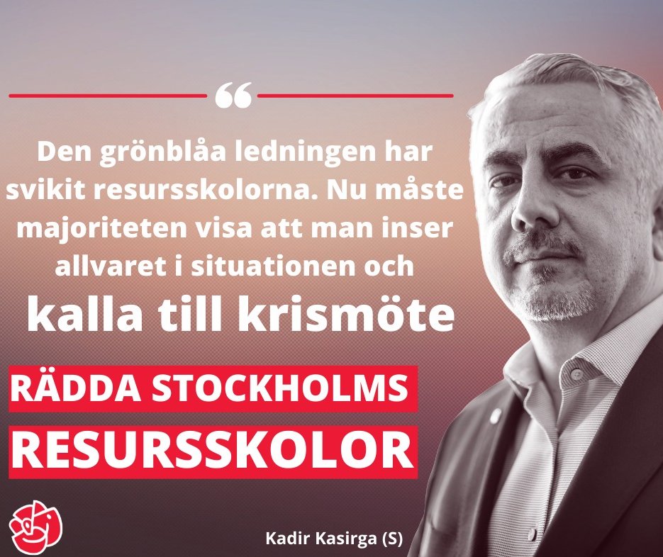 Tack <a href="/kasirga_kadir/">Kadir Kasirga (S)</a> för att du bryr dig om våra barn och har kompetens att förstå allvaret i situationen med de underfinansierade resursskolorna.
Ni är ett bättre skolparti än <a href="/libsthlm/">Liberalerna Stockholm</a> <a href="/liberalerna/">Liberalerna</a> som inte är trovärdiga som skolparti>>
facebook.com/photo?fbid=293…