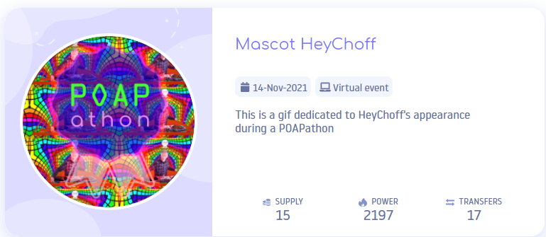 pfedprog's tweet image. With @HeyCHOFF giving away Mascott HeyCHOFF #POAP, dedicated to his performance during @poapathon.

- retweet
- follow @HeyCHOFF
- follow @DspytNFT

We'll distribute them in 48 hours.
#NFTGiveaway #NFTs #Virtualconcerts