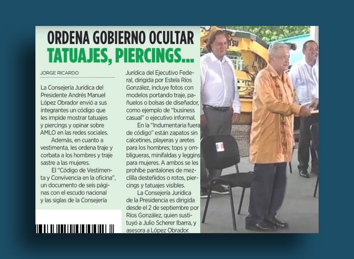 PelonGomis's tweet photo. Ya hay un código muy estricto de vestimenta en el gobierno y por supuesto que López, como siempre, ¡pone el ejemplo! 😏 https://t.co/f4X19k7nEt