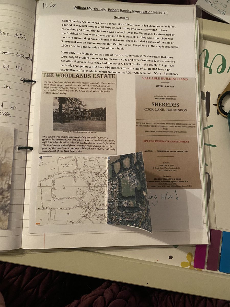 A fantastic piece of homework on the history of <a href="/RBAcad/">Robert Barclay Academy (RBA)</a> from William in 7D!