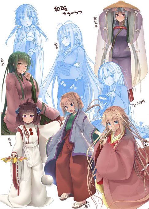 進捗報告ー。ただいまイラスト完成度(5/8)。残り3人だぁ! 