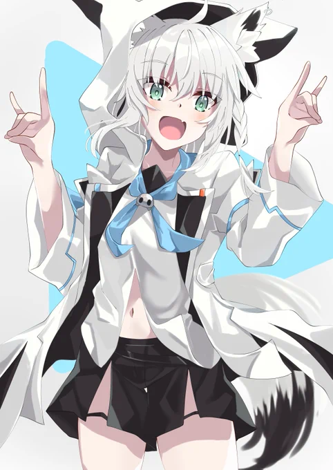 フブキちゃんパーカーアレンジ簡易背景
#絵フブキ 