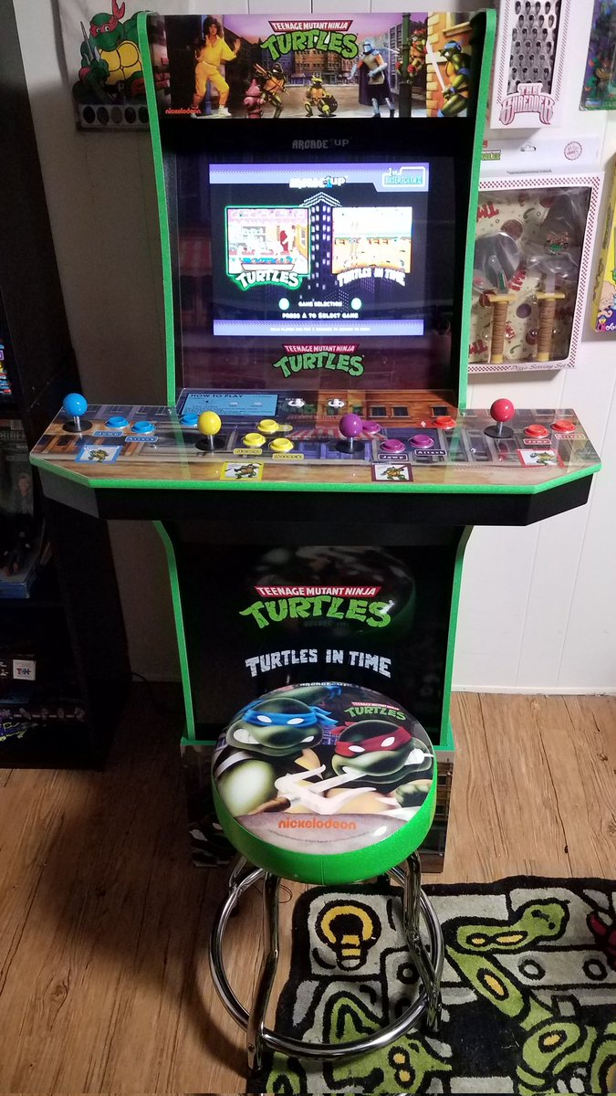 Favorite arcade game ever!🤘🍕🐢🐢🐢🐢 So what's yours? #FavoriteArcadeGameEver #TMNT #HerosInAHalfShell #TurtlePower #COWABUNGA #PizzaTime @arcade_1up