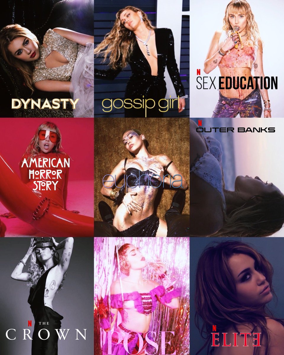 plasticheartsh's tweet photo. miley cyrus as series covers https://t.co/8452v6opge