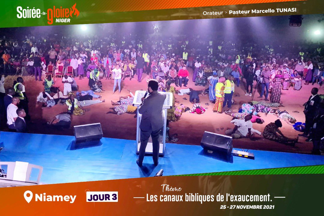 MarcelloTunasi's tweet photo. Le Saint Esprit à l’œuvre ! 🔥🔥🔥
Croisade d’évangélisation à Niamey au Niger 🇳🇪. 

#Croisade #Puissance #évangélisation #jésus https://t.co/n4c50Oa3uV