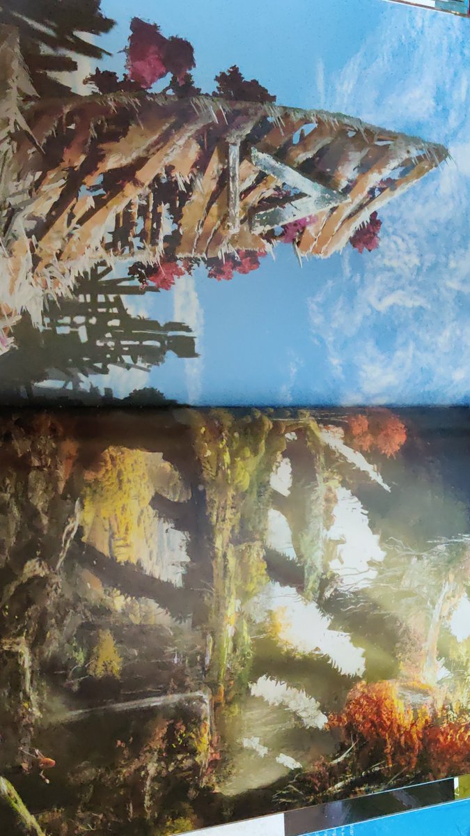 Spidey889's tweet photo. Just got the Official Horizon Zero Dawn Artbook by @TitanBooks 
Holy hell it's so gorgeous!! 
Really made me appreciate the effort that @Guerrilla put into crafting the world of Horizon. Just wow....❤️🦖🤖🦒🤖🌲🌲🌲🌲 https://t.co/XVs6STmeSp