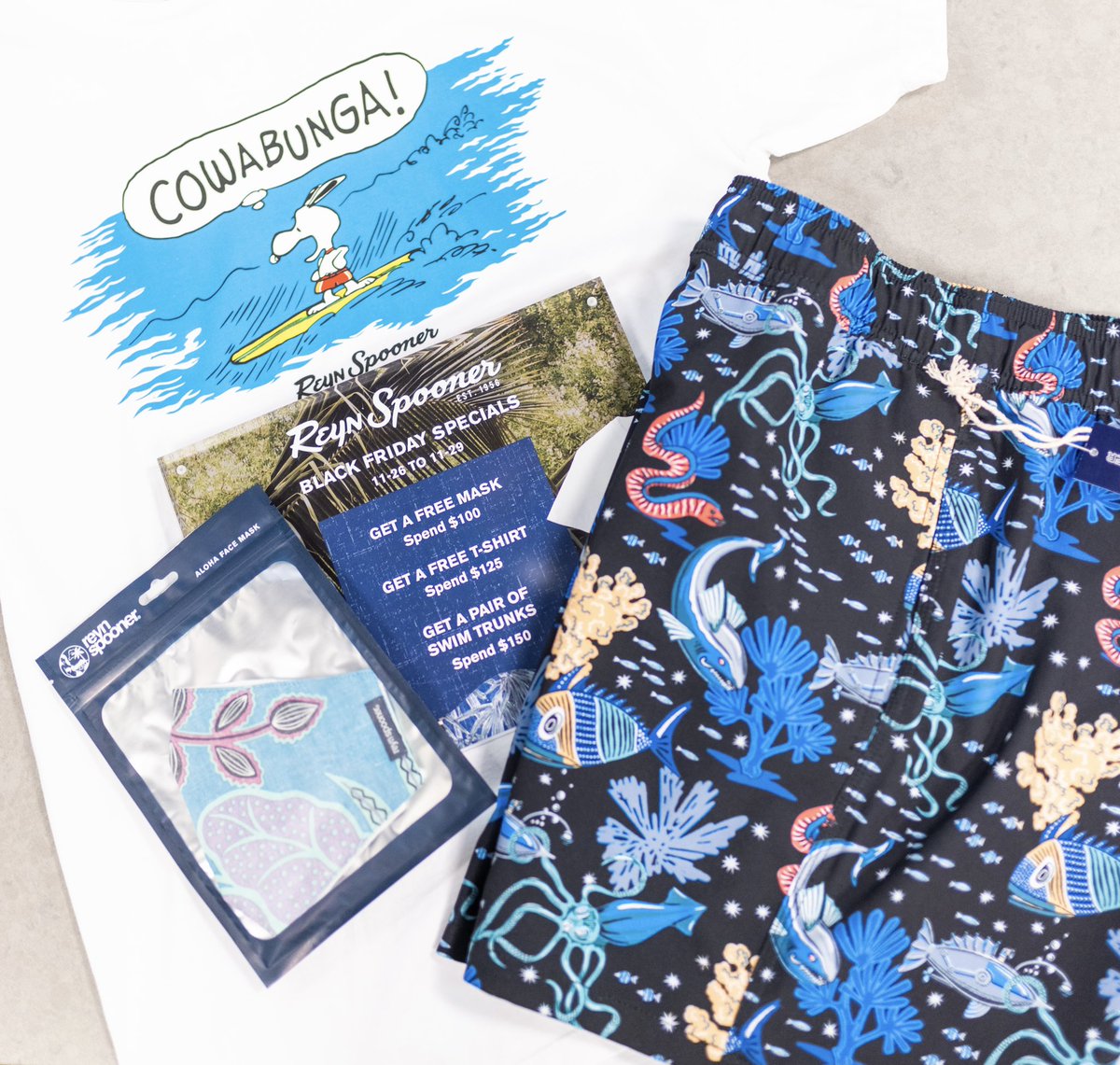 KahalaMallCtr (@kahalamallctr) on Twitter photo Don’t miss out on <a href="/ReynSpooner/">Reyn Spooner</a> Black Friday weekend special. Spend $100, get a free mask, spend $125 get a free t-shirt, spend $150 get free swim shorts. Tomorrow is the last day! #kahalamall Don’t miss out on <a href="/ReynSpooner/">Reyn Spooner</a> Black Friday weekend special. Spend $100, get a free mask, spend $125 get a free t-shirt, spend $150 get free swim shorts. Tomorrow is the last day! #kahalamall