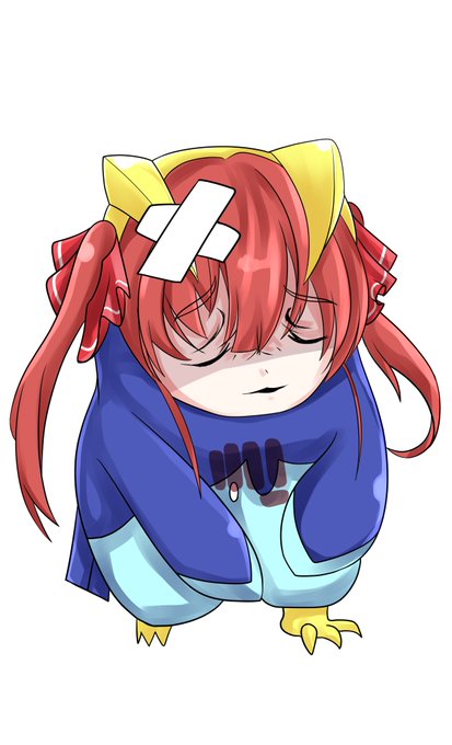 #かなマリどつきあいポケモン 
#マリンのお宝 
ポッタイシマリン船長(ラージャンにボコられたすがた) 