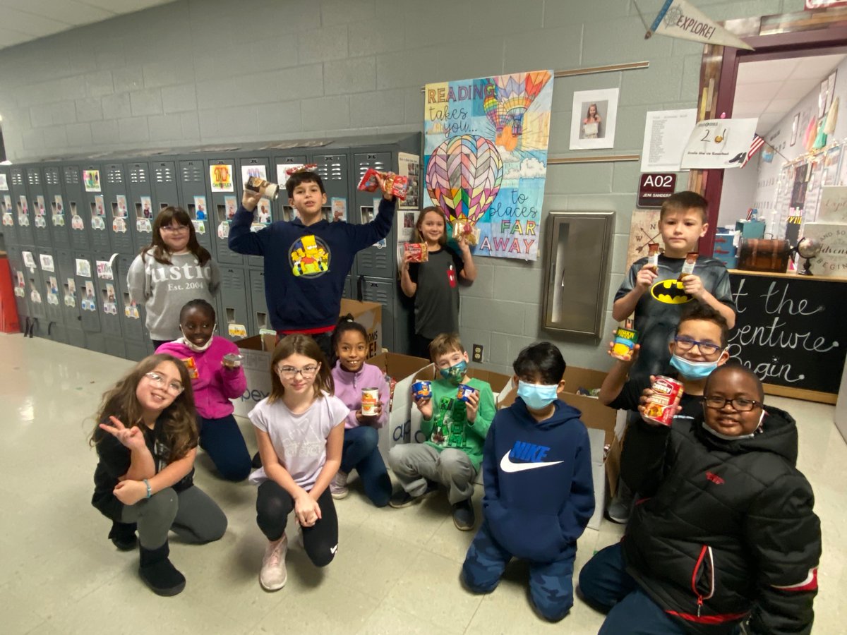 These kindhearted kids of mine set a goal to donate 500 food items for our food drive, and I’m happy to say that as a class we donated 687 items! #worldchangers <a href="/WeAreBarfield/">Barfield Elementary</a>  <a href="/rucoschools/">Rutherford County Schools</a>