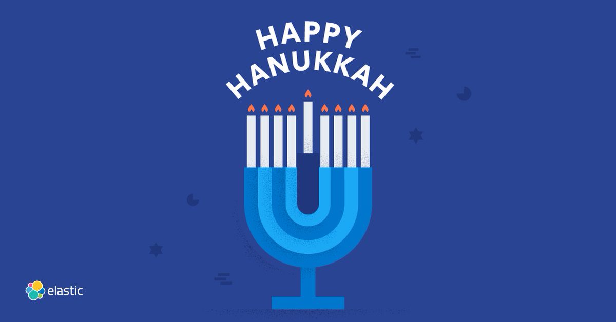 elastic's tweet photo. Wishing a Happy Hanukkah to all celebrating! May the festival of lights bring happiness and health to all. #ChagSameach https://t.co/xjoZGaJVE7