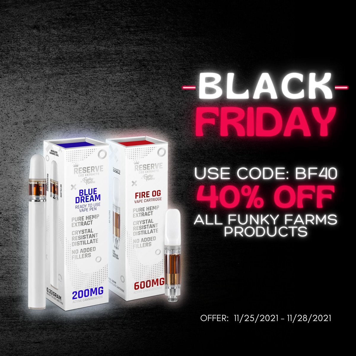 Are you ready for the festivities? How about that holiday stress?? Get ready &amp; Get FUNKY with your favorite products ~ Last chance for 40% off EVERYTHING! ~
.
#funky #blackfriday #bf #sale #blackfridaysale #cbd #hemp #festive #stockupandsave #cbdbenefits #cbdproducts #deal