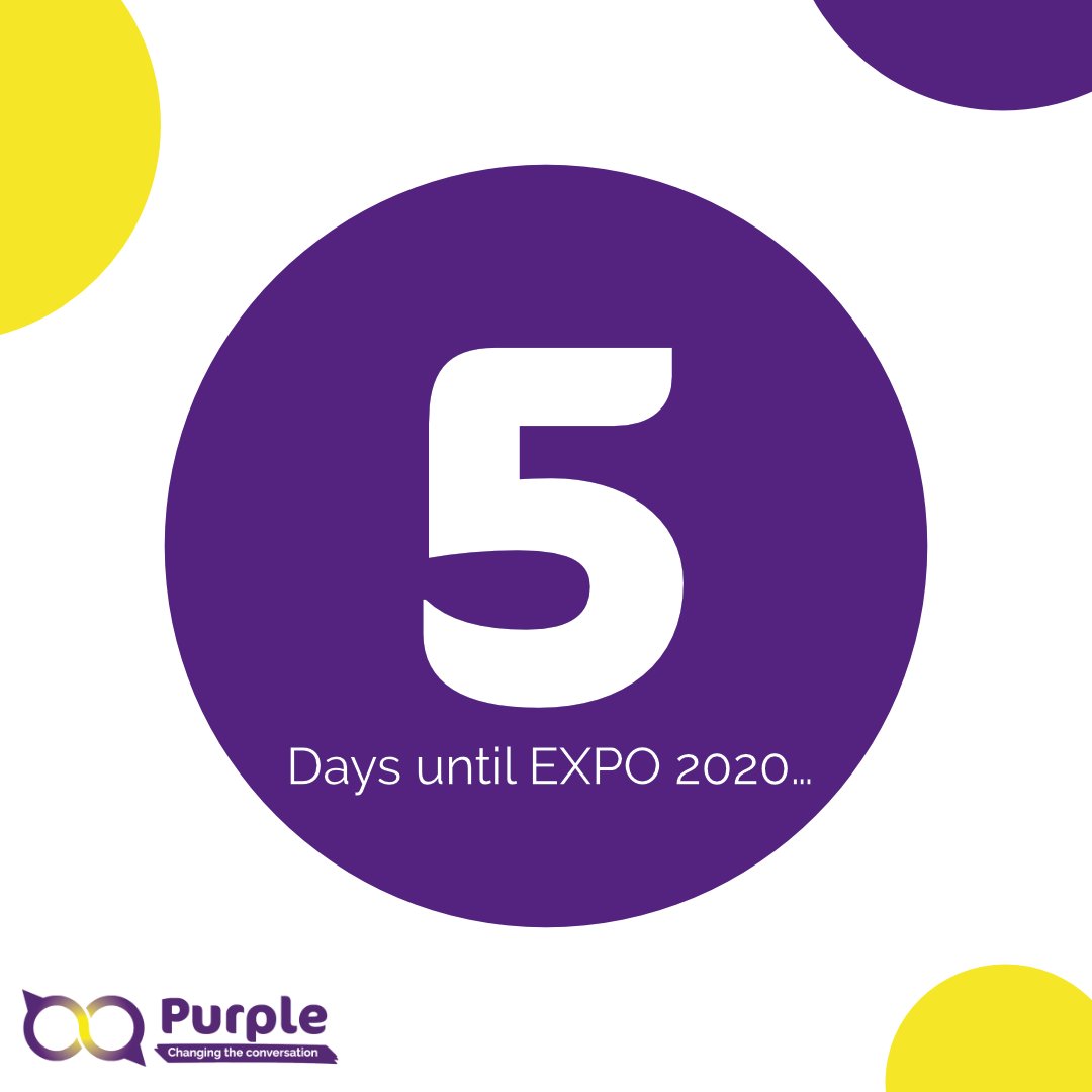wearepurpleorg's tweet photo. We are now just 5 days away from EXPO 2020. #RedefiningAccessibility #UKPavillion2020 #IDPD2021 https://t.co/yp6DxjpaIc
