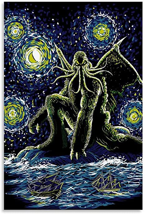 #CosmicHorrorArt:#NightOfCthulhu Artist:#DaxiangJiao Just saw this poster on Amazon…have to get it!