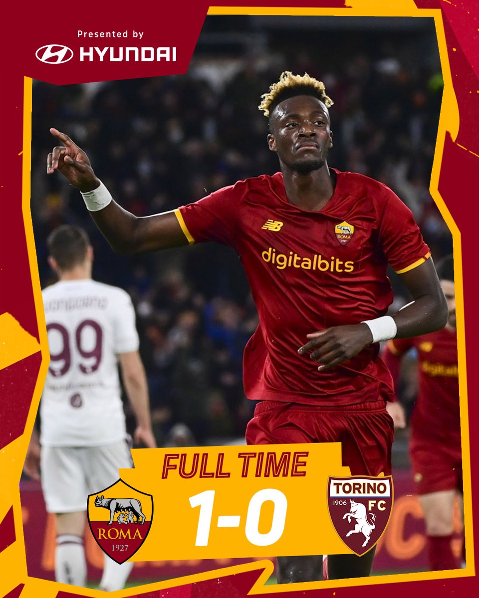 OfficialASRoma's tweet photo. SEEEEE! TRIPLICE FISCHIO! 🙌

Decide il gol di Tammy nel primo tempo! 💪

DAJE ROMA DAJEEEE! 💛❤️

#RomaTorino #ASRoma https://t.co/BiFnc7edw8