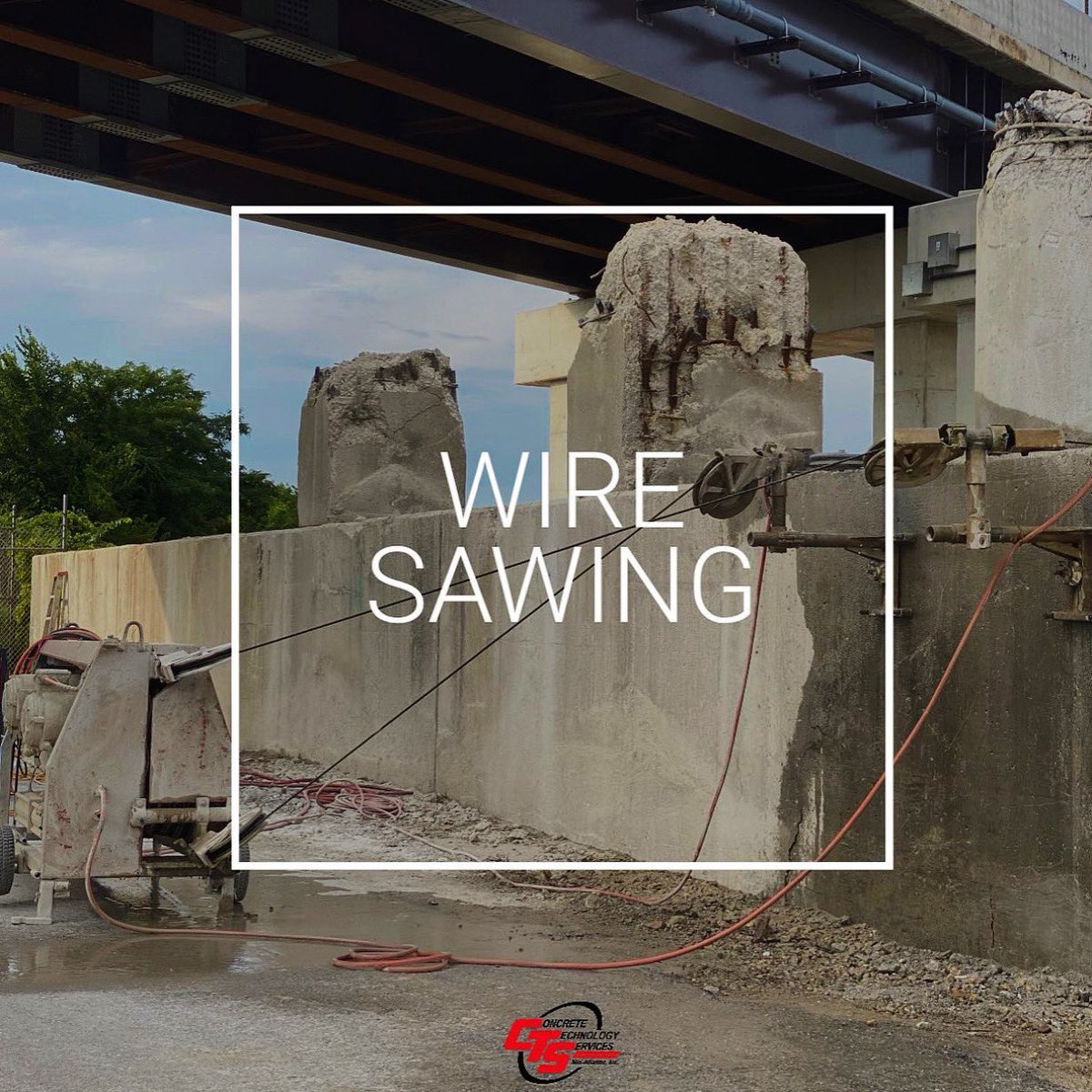CTSMidAtlantic's tweet photo. Wire sawing: with this method, cutting around concrete pipes, oversized columns, bridge sections, piers and other thick concrete is no issue above or below water level 🌊 

#wiresawing #concretecutting #concretesawing #concretecutter #demolition #diamondtools #concrete https://t.co/yuC8HKYfbD