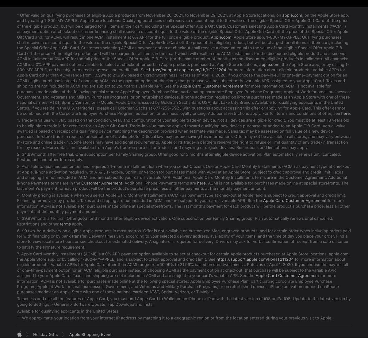 pgiitu's tweet photo. Check out Apple's terms and conditions for the Thanksgiving shopping event: https://t.co/mjVS86SvEg
By the time you finish reading thanksgiving would be over 😂🤣  @Apple https://t.co/NLaIdmXyTz