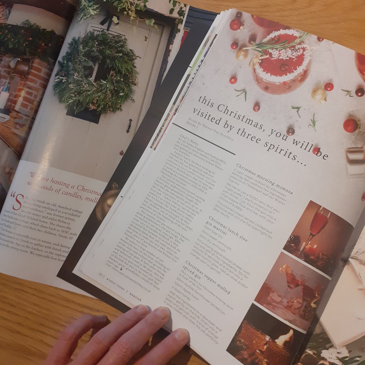 It's not often that my breakfast reading consists of 2 magazines that involve family but I can boast this this week. You'll find us in Nourish Magazine, my sister's @flowersandlifestylebymargot floristry handiwork is featured in The English Home Christmas Edition.