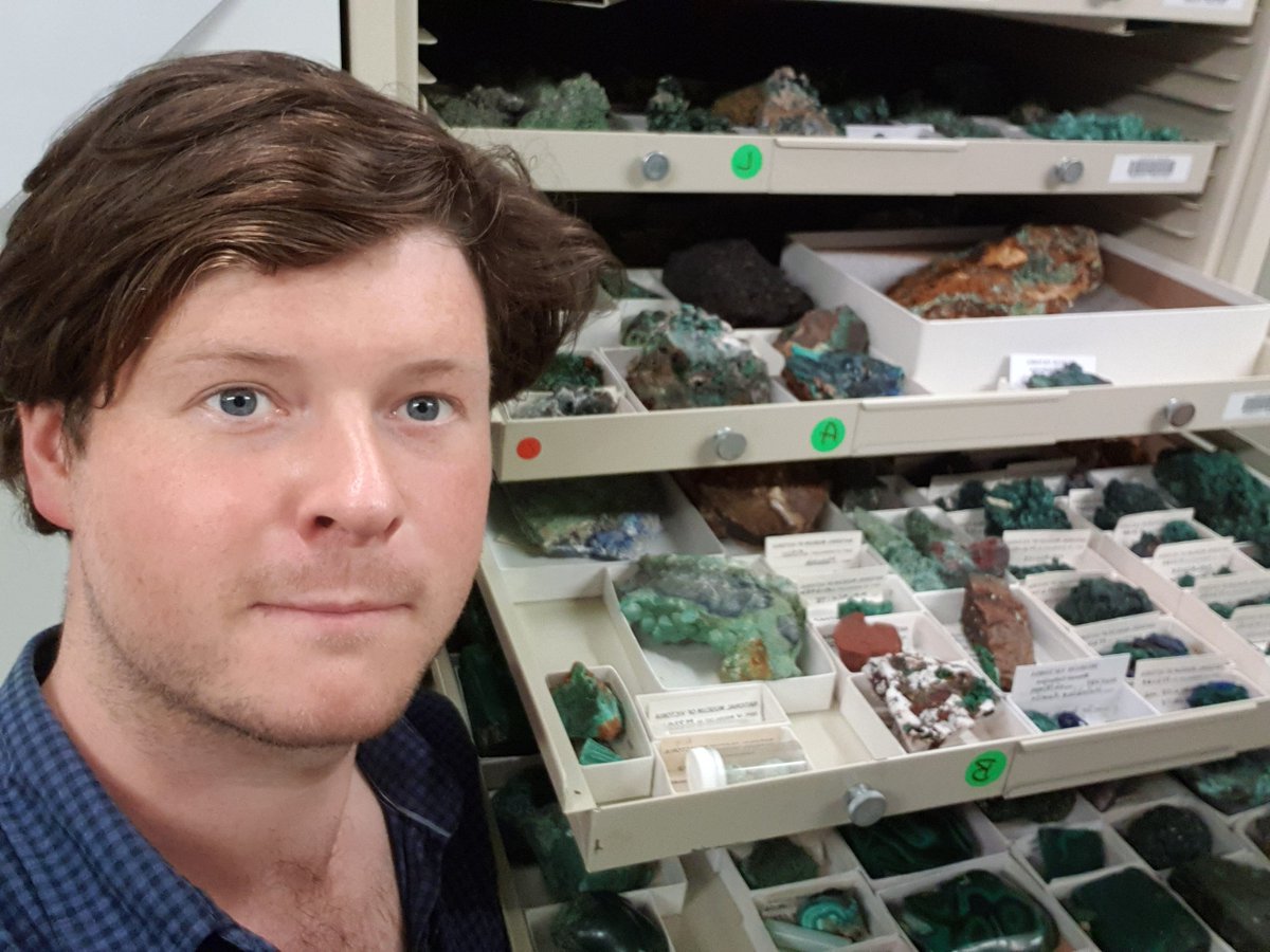 EarthSciPeople's tweet photo. Oskar Lindenmayer is keeper of the rocks! As Collection Manager of the Geosciences collection @museumsvictoria, Oskar cares for, organises and makes accessible the state's collections of rocks, minerals, meteorites, tektites and gemstones. Learn more: https://t.co/JCSXQwHayB 1/2 https://t.co/sHfPnFv8H9