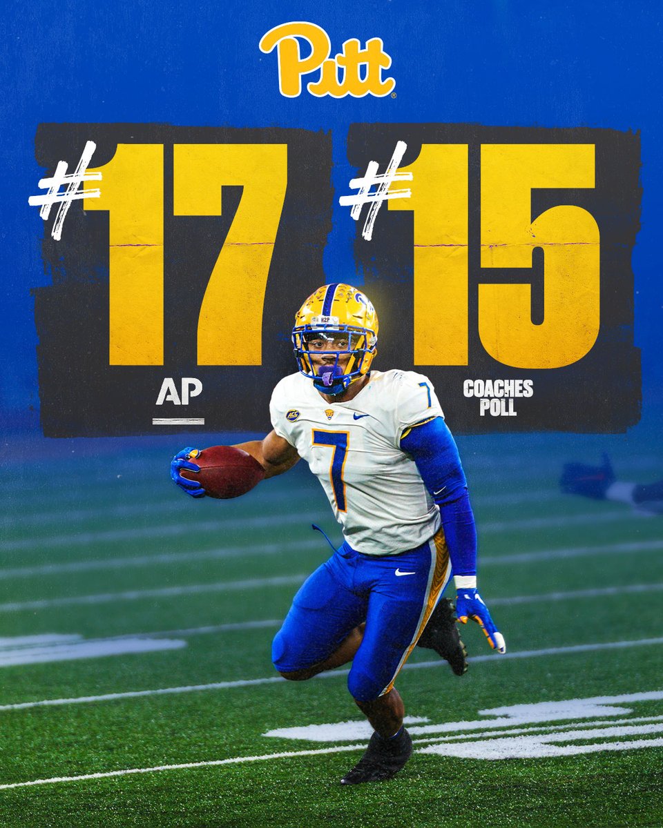 Pitt_FB's tweet photo. Top ranked team in the ACC.

Chance to prove it this Saturday.

@AP_Top25 » 1️⃣7️⃣
@USATODAY » 1️⃣5️⃣

#H2P » #WeNotMe https://t.co/auq554P3js