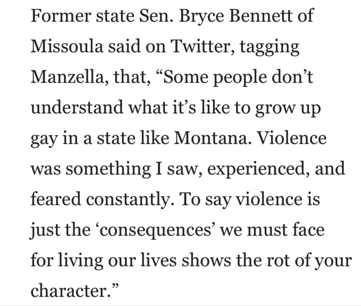 What .@brycebennett said. Has there been any, any, consequences for poor behavior from Montana GOP elected officials?  #MtPol  #MtNews They’re normalizing violence. Especially Montana’s .@MTAGKnudsen Top Law enforcement officer.
