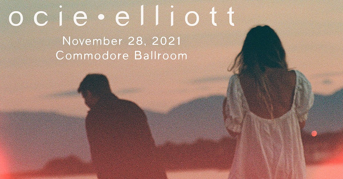 Heading to Commodore Ballroom tonight for <a href="/ocieelliottmuse/">Ocie Elliott</a>? Your set times are below + very limited last minute tickets available here: bit.ly/3CrFCxO
 
Doors: 7:00pm, <a href="/ash_leigh_ball/">ashleigh ball</a> 8:00pm, #OcieElliott 9:10pm *All times are subject to change