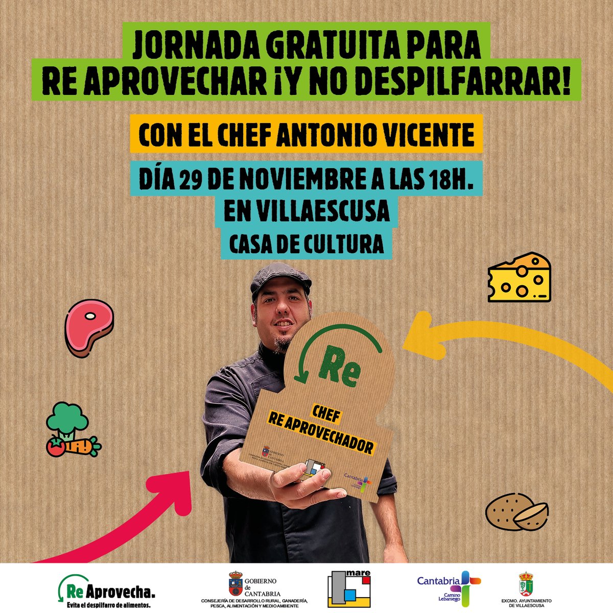 CircularCant's tweet photo. 👋Hoy te esperamos en la Casa de Cultura de Villaescusa en una nueva jornada con nuestro súper chef @tudancapower . La entrada es libre hasta completar aforo.

👉https://t.co/MIHfkRs8s6

#mare #reaprovechacantabria https://t.co/KNReSFmUL3