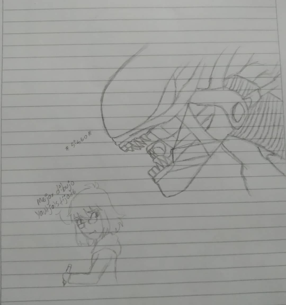 ElohaArt's tweet photo. Si practiqué con un Yautja, debía hacerlo con un Xenomorfo igual¿? 

Y definitivamente me quedo con los Yautja's, las serpientes están bien difíciles XD

Aquí dejo la imagen que use como guía 

#traditionalart #xenomorph #practicandoando https://t.co/w51Xc7Zc8D