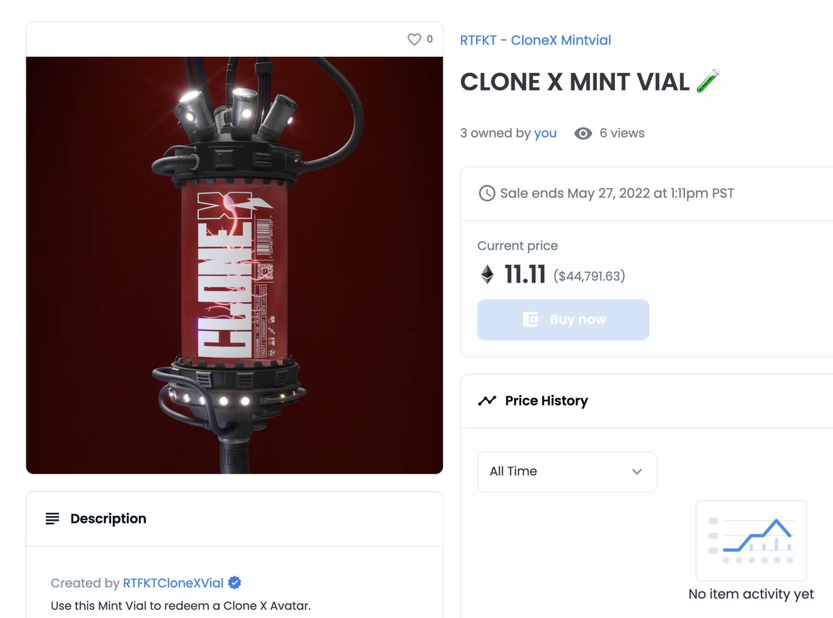 We're in! The wizards at <a href="/RTFKTstudios/">RTFKT</a> release the #clonex public sale tomorrow  👀