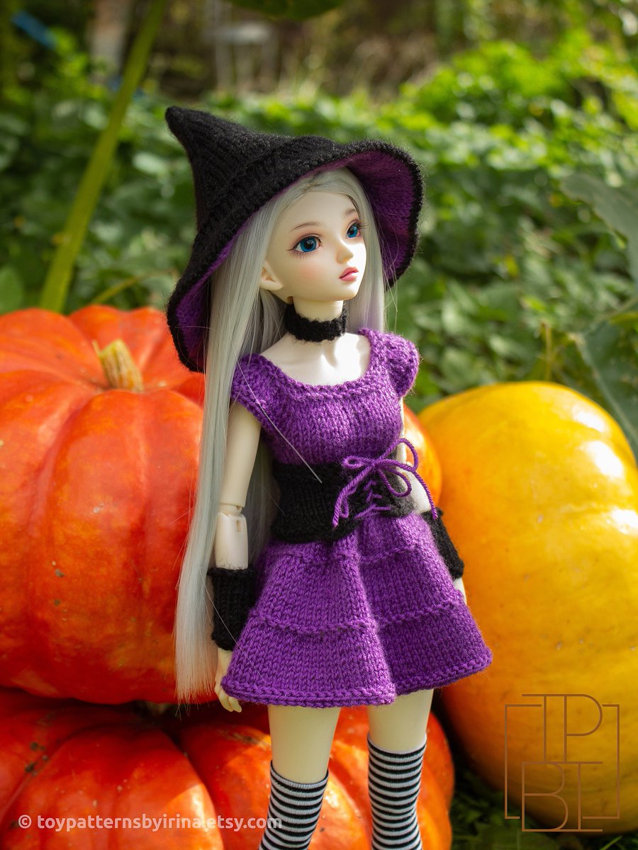 IKhoroshaeva's tweet photo. Excited to share the latest addition to my #etsy shop: Halloween Witch MiniFee BJD Clothes - Knitting Pattern for MSD | BJD | 16 inch doll - Row by Row // Knit On Straight Knitting Needles https://t.co/UznUxaYsJi #birthday #halloween #knitting #dollclothespattern #bjdc https://t.co/tfwYMAheDv