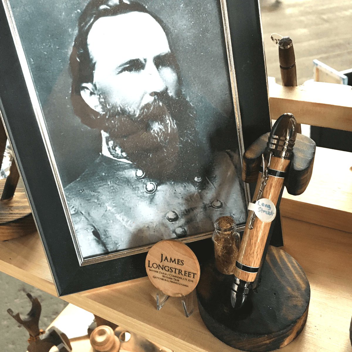 CivilWarTalk's tweet photo. FOR SALE - Black Friday Sale: (2) General James Longstreet Witness Tree Wood Ballpoint Pens | Auction Block https://t.co/padCThReLl #civilwartalk #ShenandoahArsenalTurning #TurnAndSplat #Longstreet #Witnesswood #civilwarpen https://t.co/iWwtqdRMYt