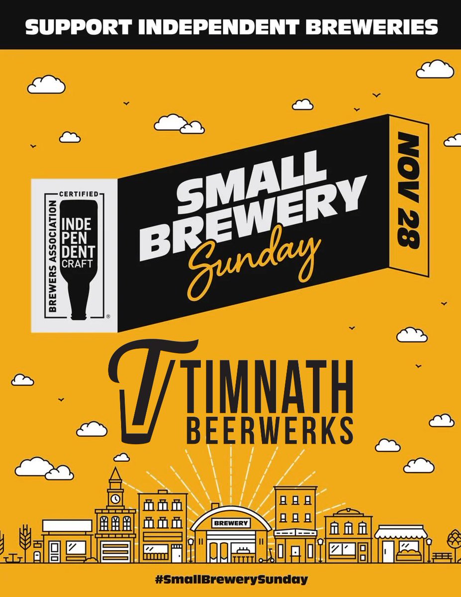 It's #SmallBrewerySunday! We're open from 12-8pm today and have Chaulkboard Gourmet Express out on the patio until 7pm. Be sure to tag us in your photos so we can share your support! 🍻