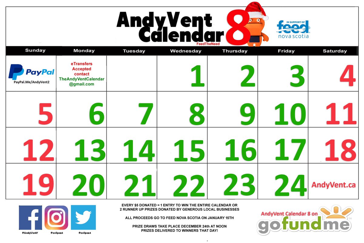 Andy Bowers (@evilpez4) on Twitter photo MORE ANDYVENT CALENDAR prize donations from these generous local businesses! 🎅🏻
<a href="/FreemansPizza/">Freeman’s Tweetzeria</a>
<a href="/Eliot_and_Vine/">Eliot & Vine</a>
<a href="/FishermansHfx/">Fisherman's Market</a>
@TheFloatCentre
<a href="/IndochineHfx/">Indochine Banh Mi</a>
<a href="/LiquidAssetsNS/">Liquid Assets NS</a>
<a href="/MadeMaritimes/">Made in Maritimes</a>
<a href="/unfilteredbrews/">Unfiltered Brewing</a>
<a href="/pie_humble/">Humble Pie</a>
<a href="/BishopsCellar/">Bishop’s Cellar</a>
@ArgyleFineArt
Helping #FeedTheNeed 🎅🏻 MORE ANDYVENT CALENDAR prize donations from these generous local businesses! 🎅🏻
<a href="/FreemansPizza/">Freeman’s Tweetzeria</a>
<a href="/Eliot_and_Vine/">Eliot & Vine</a>
<a href="/FishermansHfx/">Fisherman's Market</a>
@TheFloatCentre
<a href="/IndochineHfx/">Indochine Banh Mi</a>
<a href="/LiquidAssetsNS/">Liquid Assets NS</a>
<a href="/MadeMaritimes/">Made in Maritimes</a>
<a href="/unfilteredbrews/">Unfiltered Brewing</a>
<a href="/pie_humble/">Humble Pie</a>
<a href="/BishopsCellar/">Bishop’s Cellar</a>
@ArgyleFineArt
Helping #FeedTheNeed 🎅🏻