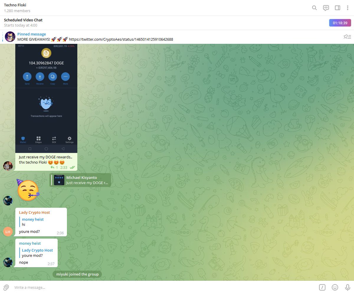 mkisyanto's tweet photo. @CryptoAes @TechnoFloki Great token with Great DOGE Rewards πππππππ
#Technofloki ($50) https://t.co/rbqWjV2RfH