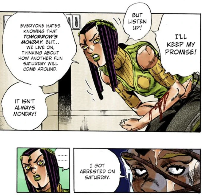 With Part 6 anime coming up, I can't wait for this beautiful quote to become a meme 