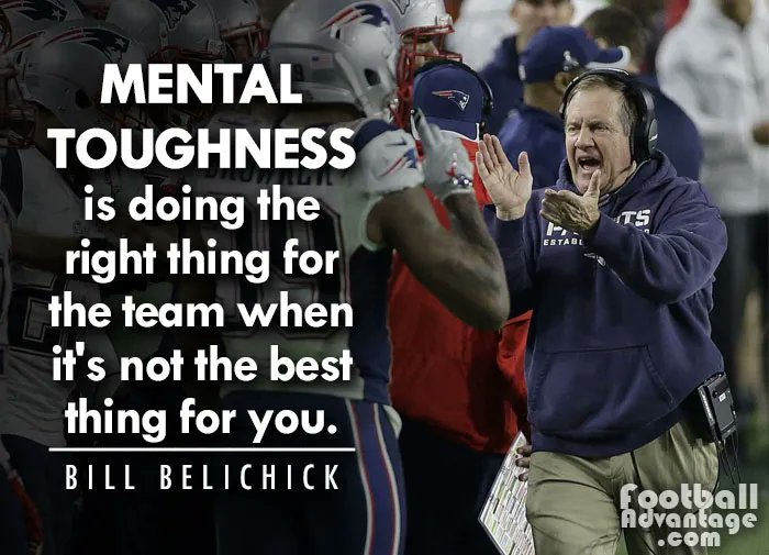 AdvFootball's tweet photo. “Mental toughness is doing the right thing for the team when it's not the best thing for you.”

- Bill Belichick https://t.co/ttx8nApQoP