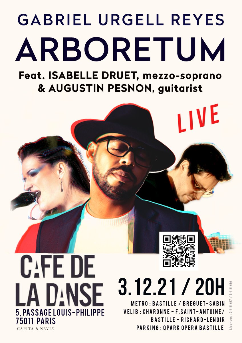 gabrielurgell's tweet photo. Ce vendredi 3/12 ! 
Concert "Arboretum" au @Cafedeladanse !
feat. #IsabelleDruet et #AugustinPesnon

#pianomusic  #electronicmusic #mezzosoprano #guitare #Paris https://t.co/z72Ix7fAJc