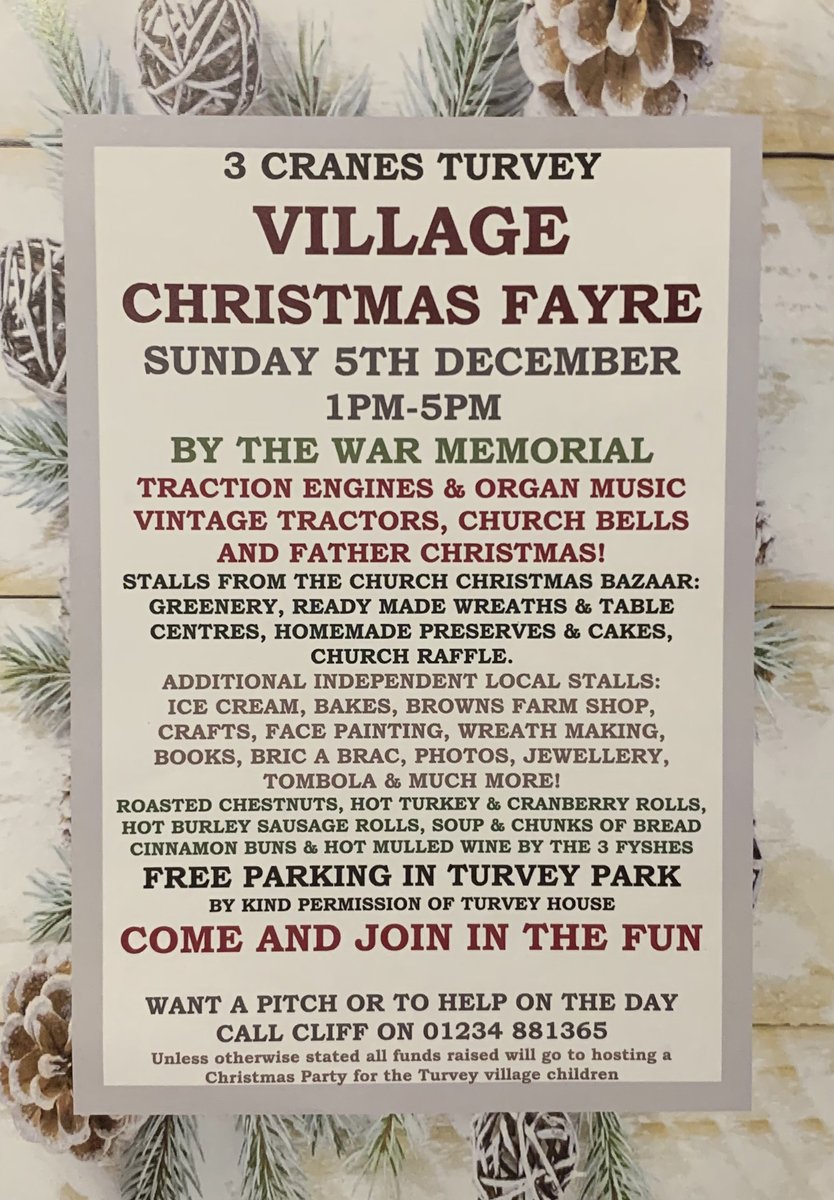 We're back! Our first performance in almost two years will be at Turvey Christmas Fayre 05/12/21.
We're singing at about 1.15pm🙂
Lots of stalls and other interesting stuff. See you there - wrap up warm!🎄🎶
#folkmusic #acapella #livemusic #Singing #Bedfordshire #itsgreattobeback