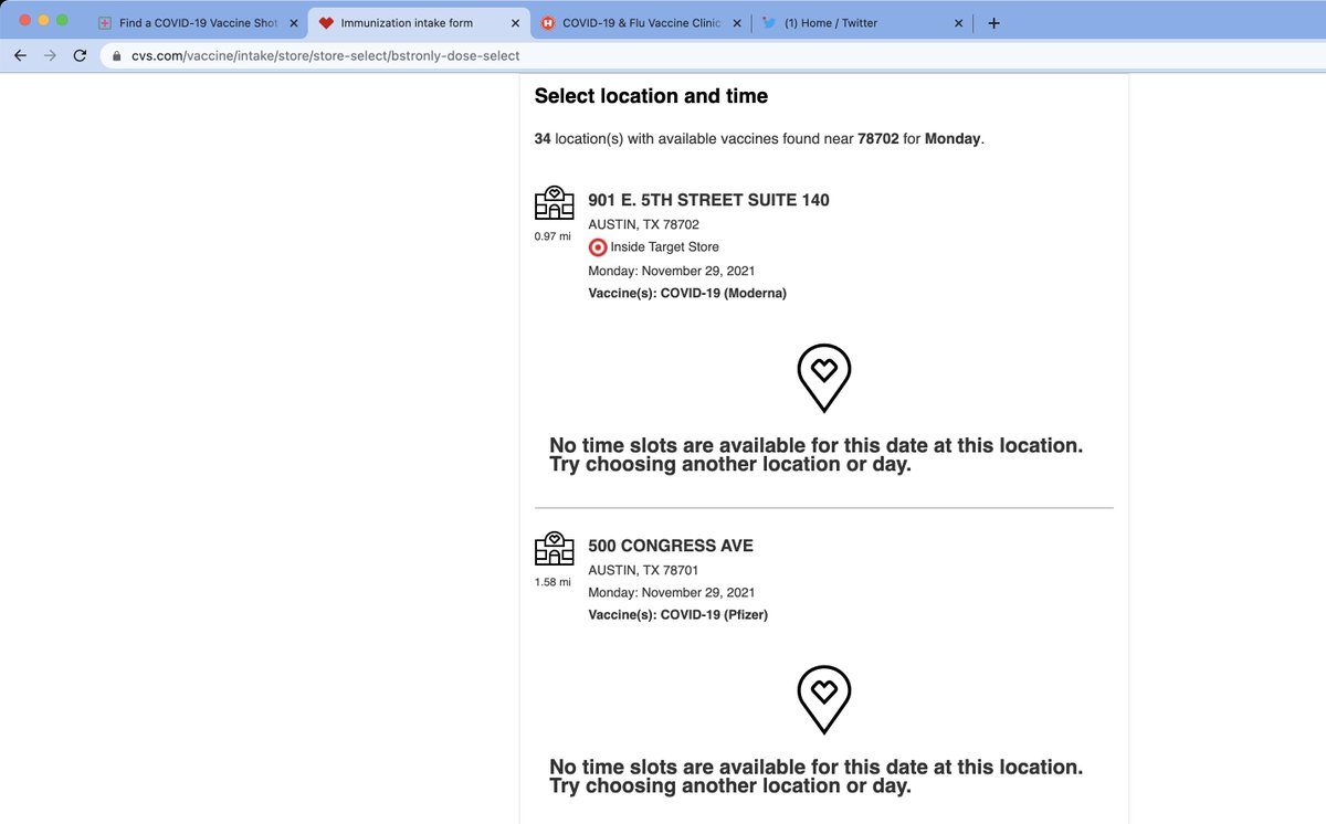 vikalpagg2011's tweet photo. @TexasDSHS @MayorAdler Humble request for booster availability for COVID shots in and near Downtown Austin. @HEB @cvspharmacy don't have any appointments available. It would be really helpful if walk-ins are made welcome too. https://t.co/QCOgbltfCj