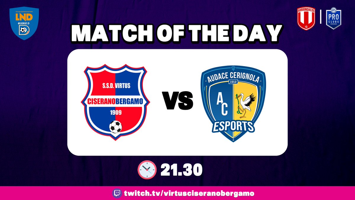 AmminoacidiC's tweet photo. ๐ชงMATCHDAY ๐ชง
๐ @audcerignolaES
๐#eSerieD
๐ 21:30
๐บ https://t.co/Xf2PoUcHAU
@LNDEsport1 #GoAma #ProClubItalia https://t.co/dhdwFVPVTO