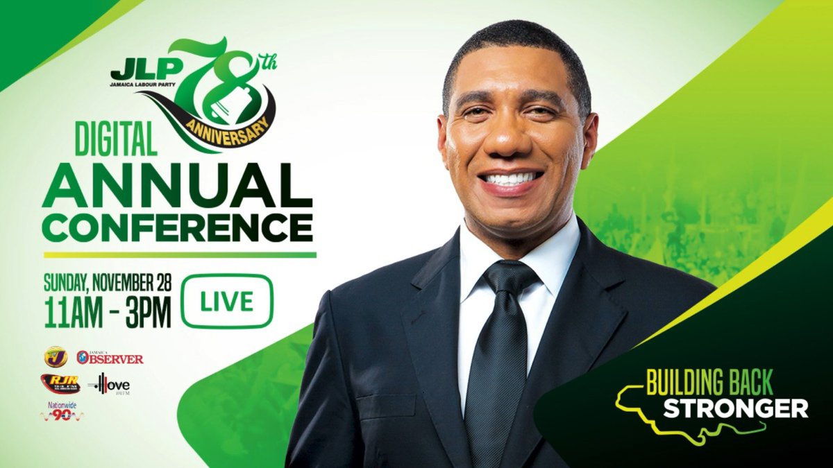 jlpjamaica's tweet photo. We are still live on JNN for the annual #JLPConference #JLP78. https://t.co/6Ox16pukbT