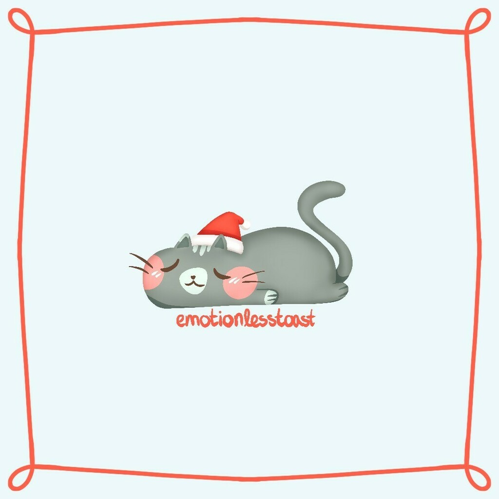 toastsan_'s tweet photo. Santa Cat for the December freebie! https://t.co/HQKxDndqxW