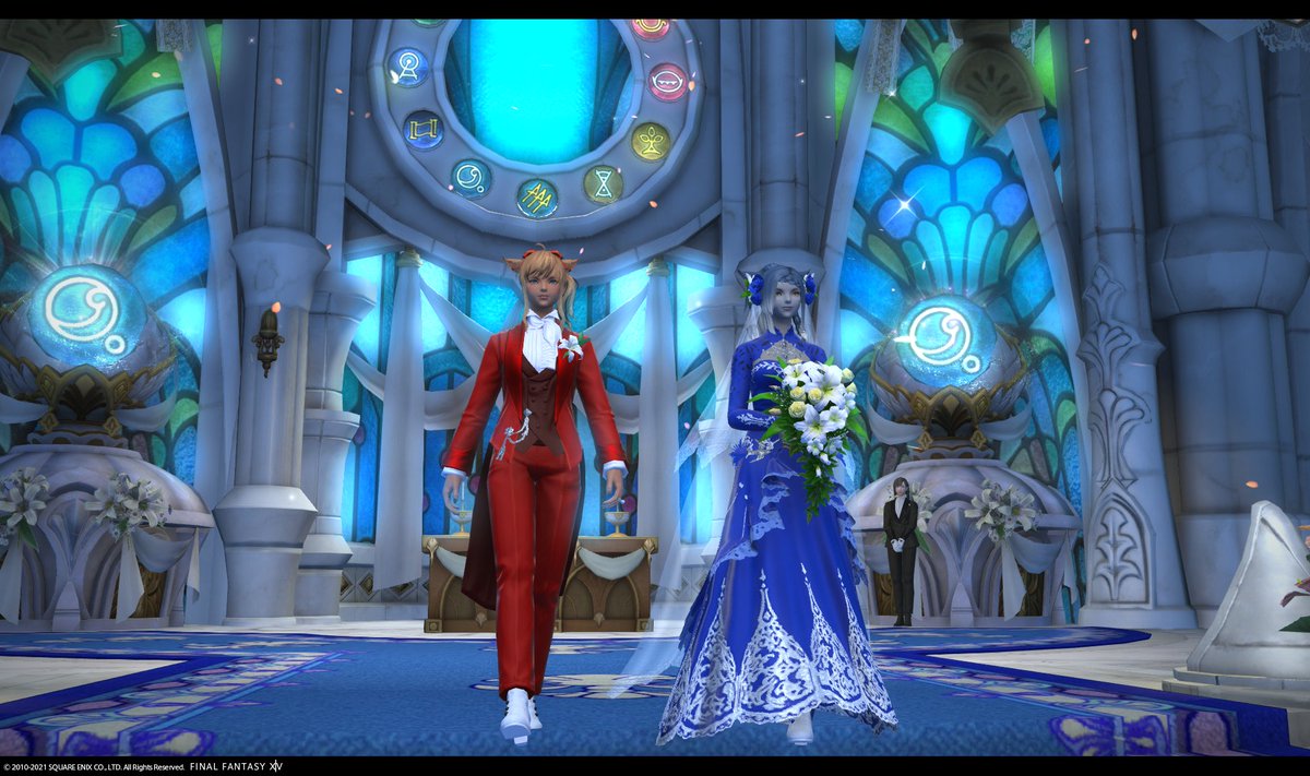 Big congratulations to None Li and Lanilya Blazerwing on their wedding day! It was an honor to be a part of their big day.  Wish you both all the best ♥♥ <a href="/MoshMosh_FFXIV/">Mosh Mosh</a> #ff14 #ffxiv